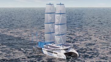 The Manta is a hybrid catamaran that will collect ocean plastic
