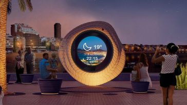 Digital weather station in Spain looks like a wood ring