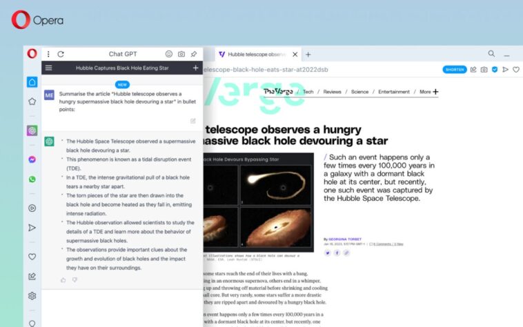 Opera is adding ChatGPT integration for webpage and article summaries | Engadget