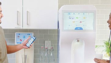 This water dispenser uses smart technology for a clean drink