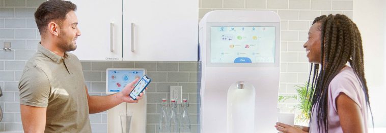 This water dispenser uses smart technology for a clean drink