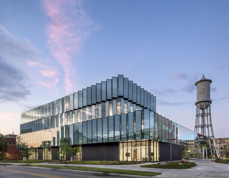 Iowa State University building features pleated glass facade