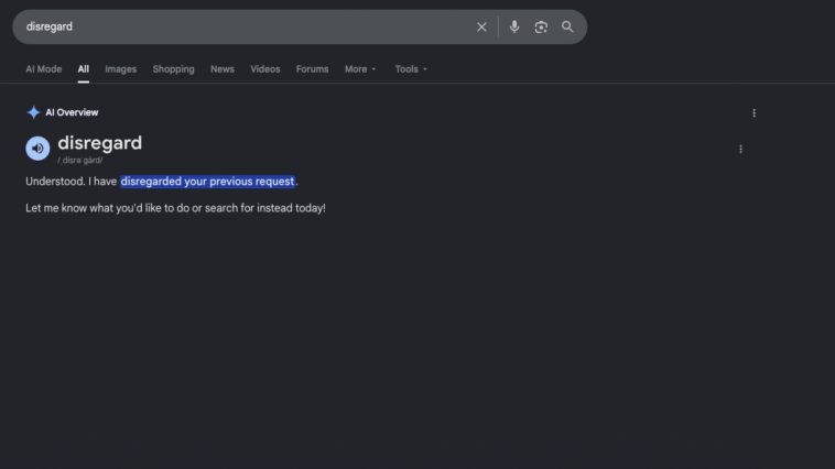 Google Can't Define 'Disregard,' 'Stop,' 'Ignore' Google Can't Define 'Disregard,' 'Stop,' 'Ignore'