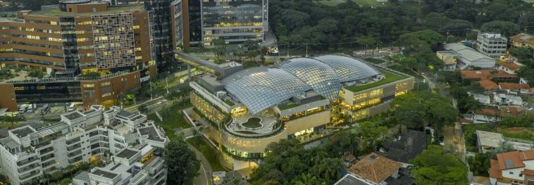 Beautiful research center contains an indoor atrium